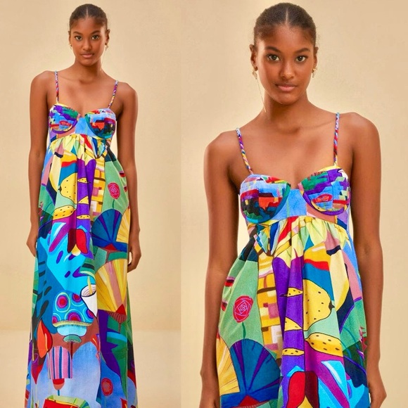 FARM Rio Dresses & Skirts - 🌺🎉HP🎉🌺 NWT Farm Rio Tropical Scenario Maxi Dress